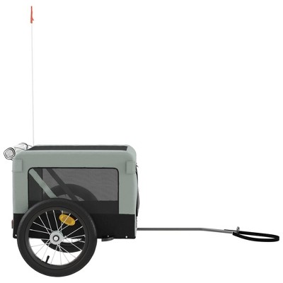Gray and Black Oxford Fabric Pet Bike Cargo Trailer