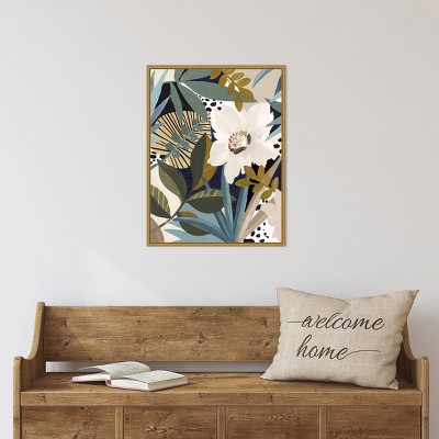 Floral Symphony I Gold Framed Canvas Wall Art