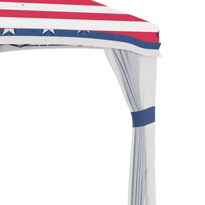American Flag 10' x 10' Pop Up Canopy Tent with Netting