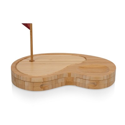 Bamboo Golf-Themed Cheese Board and Tool Set, 8 Piece