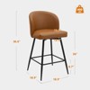 Vatros Swivel Bar Stools Upholstered Counter Height Stools Set of 2 - 2 of 4