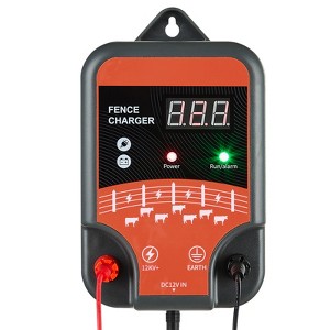 VEVOR Electric Fence Charger, 10kV 3J, AC DC Electric Fence Energizer with Indicator, 1.86 Miles Range, Powerful Plug-in Fences Charger, Black&Orange - 1 of 4