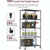 Vynxaria 5-Tier Heavy Duty Storage Shelving Unit, 1250 Lbs Loading Capacity, 29.92" W x 13.98" D x 61.02" H, Black - 2 of 4