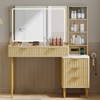 Vanity Desk, Makeup Vanity Desk with Mirror and Lights 3 Colors, 5 Drawers and 3 Storage Shelves, Power Outlet, for Dressing Room, Bedroom - 4 of 4