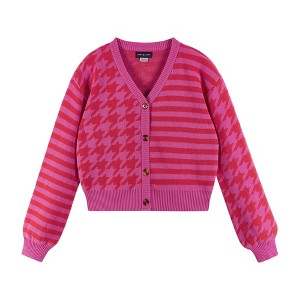 Andy & Evan  Kids  Girls Houndstooth Cropped Cardigan - 1 of 4