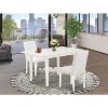 HomeStock 3-Piece Linen White Finish Rectangular Solid Wood Top With Butterfly Leaf Dining Table Set - 2 of 4