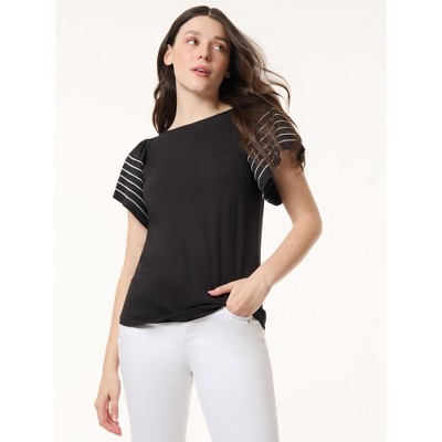 Jones New York Flutter Short Sleeve Top