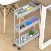 Acoinel Slim Storage Cart 3 Tier,Bathroom Organizer Rolling Utility,Mobile Shelving Unit Slide Out for Office, Kitchen - 4 of 4