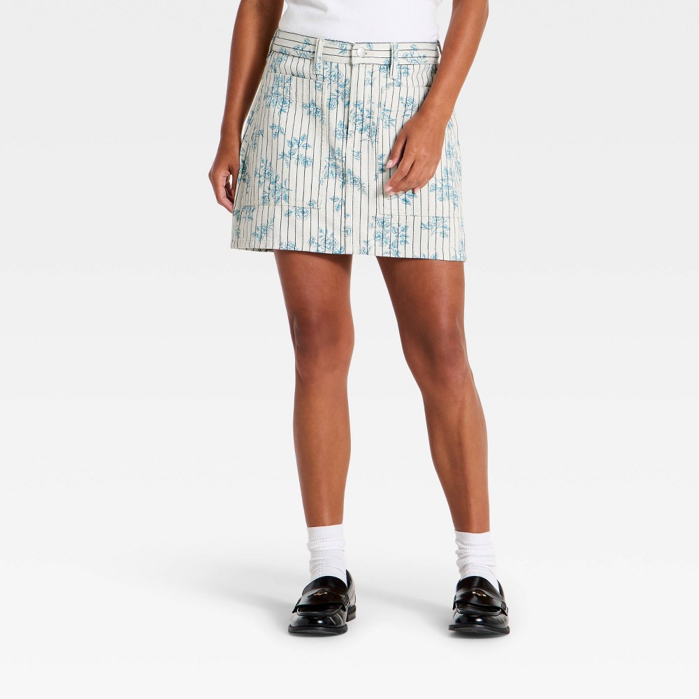 Women's Floral Striped Chore Mini Skirt - Universal Thread™ Floral 8