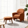 Okak Modern Upholstered Leisure Sofa Accent Chair with Footrest,Soft Padded Lazy Chair Set for Living Room,Bedroom - 3 of 4