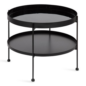 Kate and Laurel Nira Round Metal Coffee Table, 26" Diameter, Black - 1 of 4