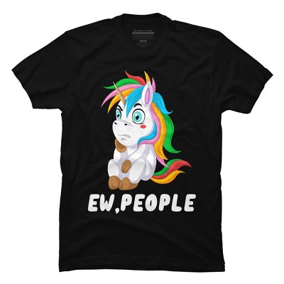 Men's Design By Humans Ew, People Unhappy Unicorn By ZeusSE T-Shirt