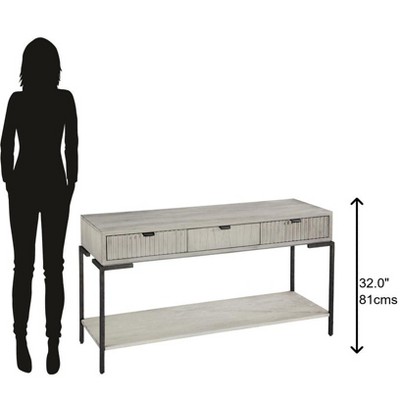 Sierra Heights 56.75" Wood and Metal Sofa Table with Storage