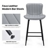 Okak Set of 2 Faux Leather Counter Height Bar Stools for Dining Rooms,Armless Chairs Counter Bar Stools with Black Metal Legs - 4 of 4