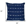 HomeRoots 18" Dark Blue Striped Cotton Throw Pillow With Texture - 3 of 4