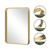 Spassway 38"H x 26"W Rectangle Decorative Aluminum Alloy Mirror Art Designs for Living Room Bedroom Entryway Office Home Black/Gold/Sliver Available - 4 of 4