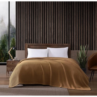 King Brown Organic Cotton Knitted Reversible Blanket