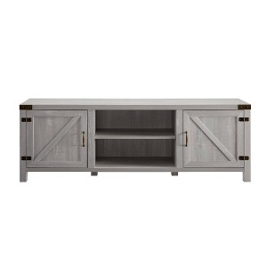 Modern Industrial Barn Door TV Stand for TVs up to 80" - Saracina Home - 1 of 4