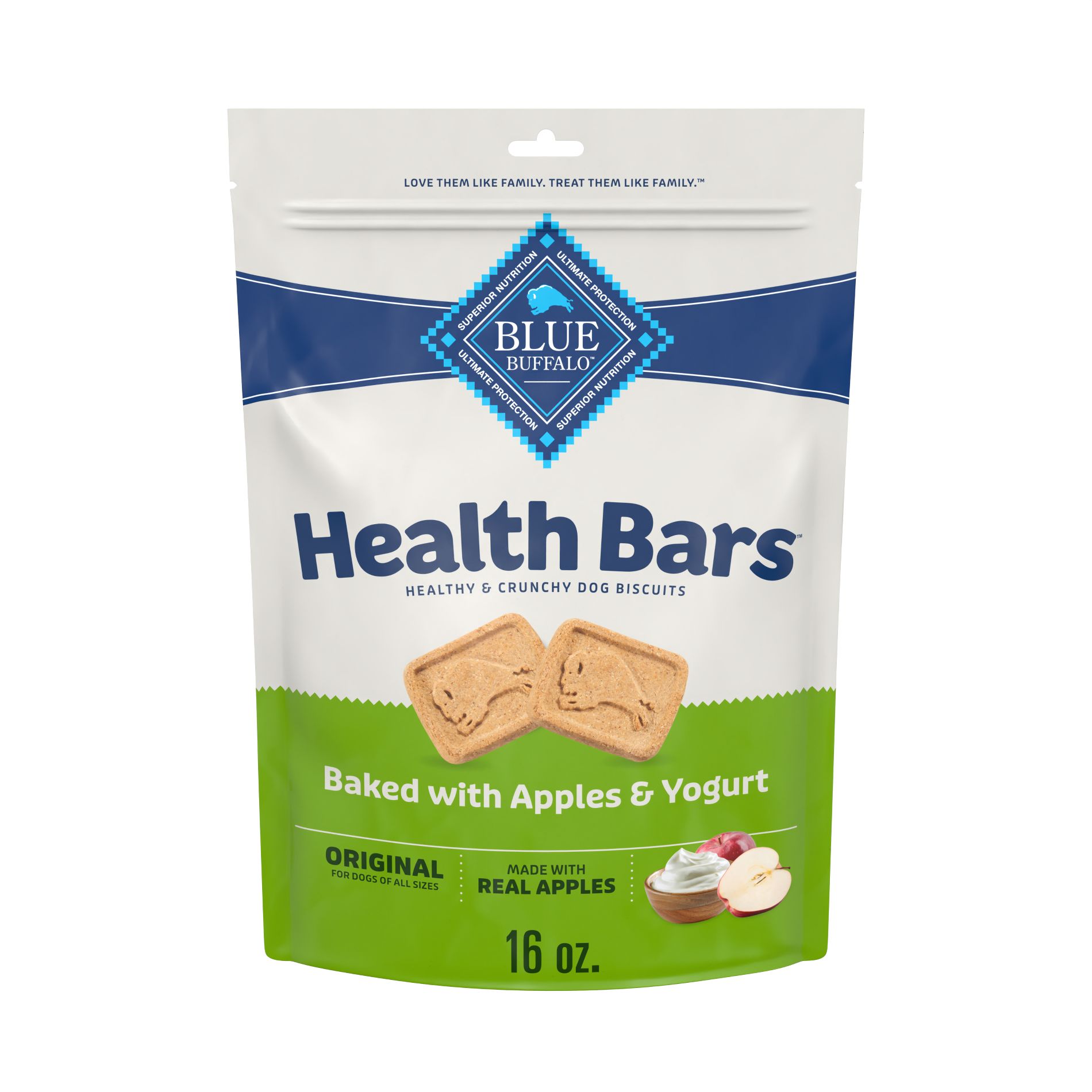 Blue Buffalo Health Bars Natural Crunchy Dog Treats Biscuits with Apple & Yogurt Flavor