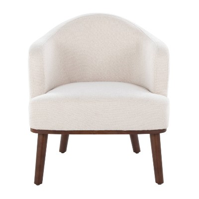 Ahoy Cream Mid-Century Modern Wood Accent Chair