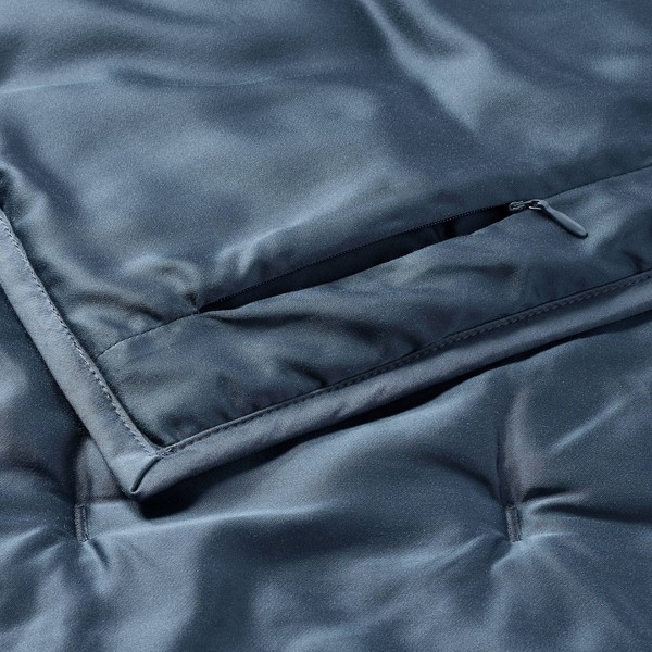 Funda de Colcha Europea de Rayón de Bambú Azul Mineral Oscuro - Casaluna™ 3