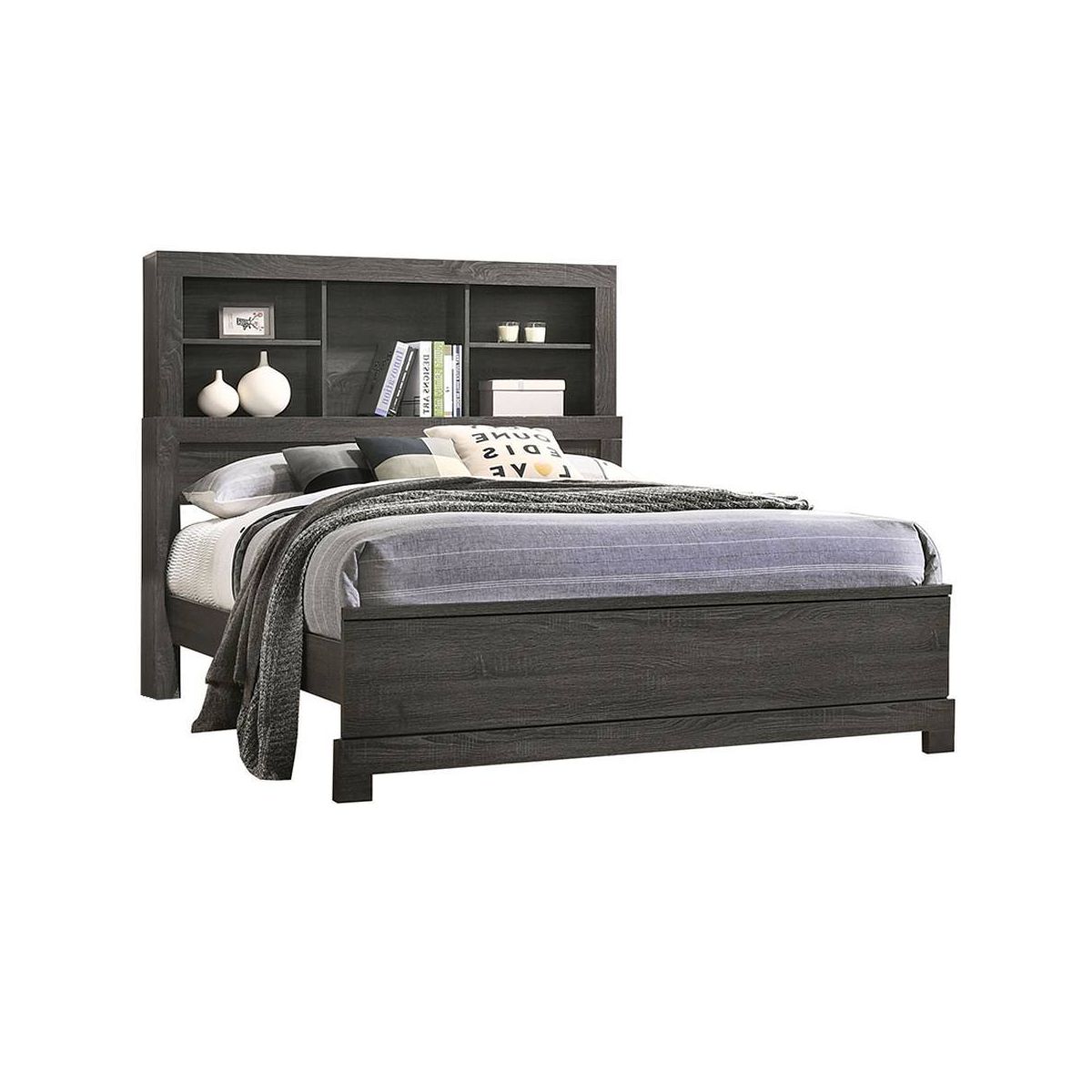 Lantha Bed with Storage Gray Oak - Acme Furniture - thumbnail 3