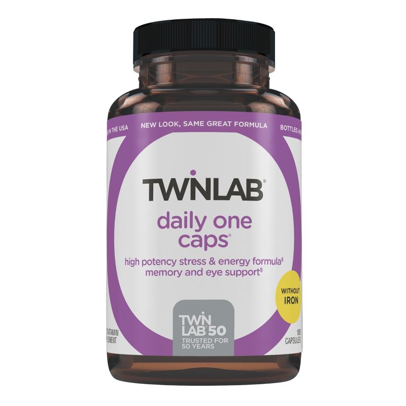 Twinlab Daily One Caps without Iron - Nutritional Supplement with Zinc, B Vitamins, Magnesium, and More - 180 Capsules, 1 of 8