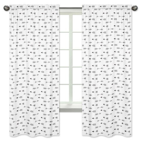 Black White Arrow Curtain Panels Sweet Jojo Designs Target