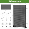 Gulches 70 Inch Single Black Partition and Room Divider with Rhombus - Lattice Pattern - 4 of 4