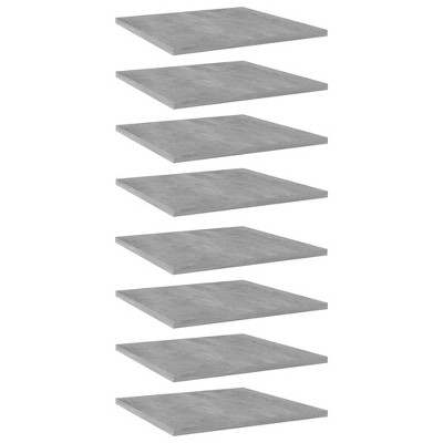 vidaXL Bookshelf Boards 8 pcs Concrete Gray 15.7 in.x15.7 in.x0.6 in. Engineered Wood