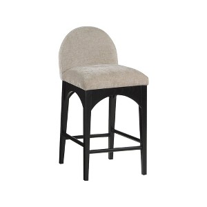 Meridian Furniture,Waldorf Beige Chenille Fabric Stool - 1 of 4