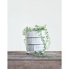 Storied Home Decorative Terra-cotta Planter with Striped Design, White and Black - 3 of 4