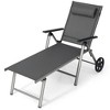 Costway 1PC\2 PCS Folding Chaise Lounge Chair Aluminum Recliner Back Adjust Wheels - 3 of 4