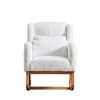 Polyester Modern Accent High Backrest Lounge Arm Rocking Chair with Two Side Pockets, Lumbar Pillow and Sturdy Wood Frame - 4 of 4