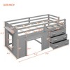 NicBex Twin Size Low Loft Bunk Bed with Cabinet,Safety Guardrails&Shelf,Versatile Solid Wood Kids Loft Bed pLatform for Girls&Boys - 4 of 4