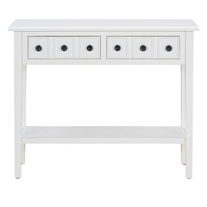 VYNXARIA 48-Inch White Console Table with Drawers and Open Shelf - 1 of 4