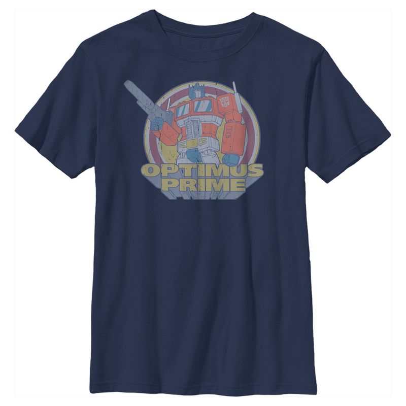 Boy's Transformers Optimus Prime Retro Circle T-Shirt, 1 of 5