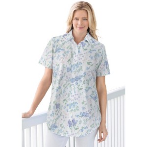 Woman Within Petite Perfect Short Sleeve Shirt - 1 of 4