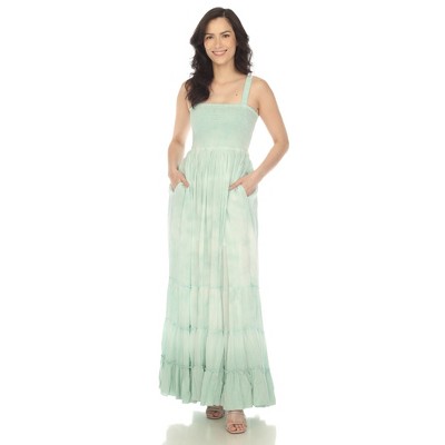 Women's Smocked Ruffle Maxi Sun Dress