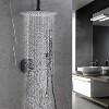 ALEXOUNCeiling Mount Round Shower Combo Set with 10" Rain Shower head and Handheld Shower Head Set with Pressure Balancing Valve - 4 of 4