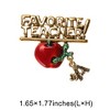 Unique Bargains Christmas Brooches YNCP7881 Alloy Dripping Wax Gold Tone Red 1.65"x1.77" 1 Pc - 3 of 4