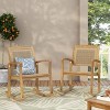 2pk Welby Outdoor Acacia Wood/Wicker Rocking Chairs: Weather-Resistant, Patio Furniture - Christopher Knight Home - 3 of 4