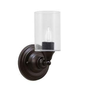 Toltec Lighting Any 1 - Light Sconce in  Espresso with 4" Clear Bubble Shade - 1 of 1