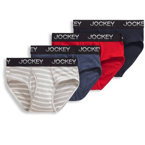 Jockey Boys' Cotton Blend Brief - 4 Pack L Navy Heather/racing Red ...