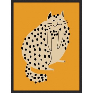 Amanti Art Spotted Cat Delight by Little Dean Framed Canvas Wall Art - 1 of 4