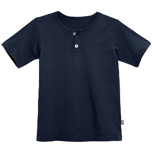 City Threads Boys Soft Organic Cotton Jersey Short Sleeve Henley Tee - USA-Made - 1 of 4