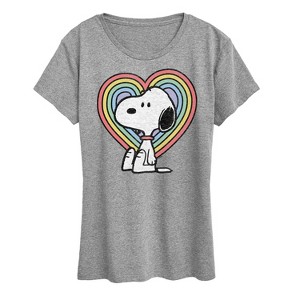 Women's - Peanuts - Snoopy Pastel Heart Short Sleeve Graphic T-Shirt - 1 of 4