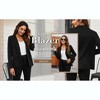 Zeagoo Women's Autumn Oversize Slim Fit Open Front Suit Coat Jacket Blazer Outwear Grey XXL - 3 of 4