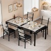 Garvee Dining Table Set for 2 with Wood Table Top and 2 Upholstered Chairs for Small Space, Kitchen, Apartment - 4 of 4