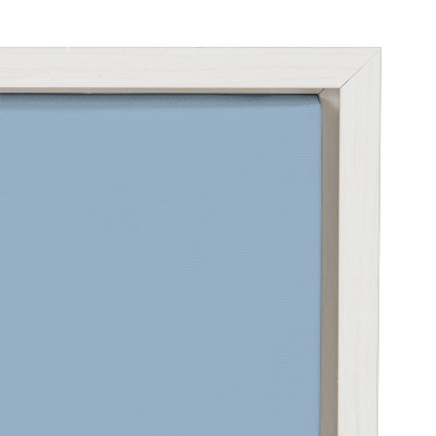 Inky Hippo Blue Canvas Print with White Frame, 18x24